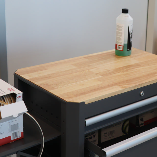 Piano di Lavoro in Legno - Carrello Portautensili