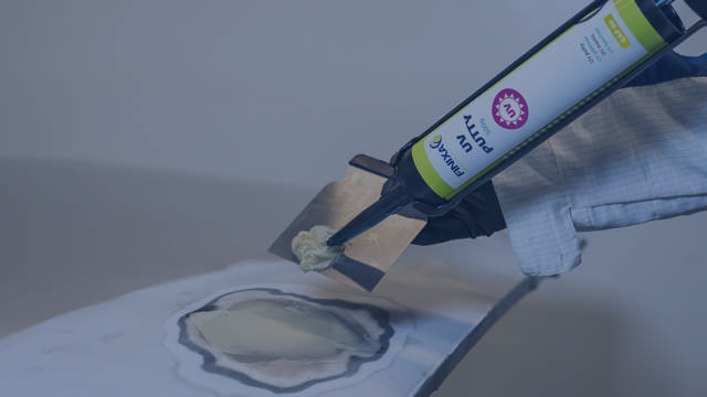 UV-Spachtel – Anwendung auf Kunststoff